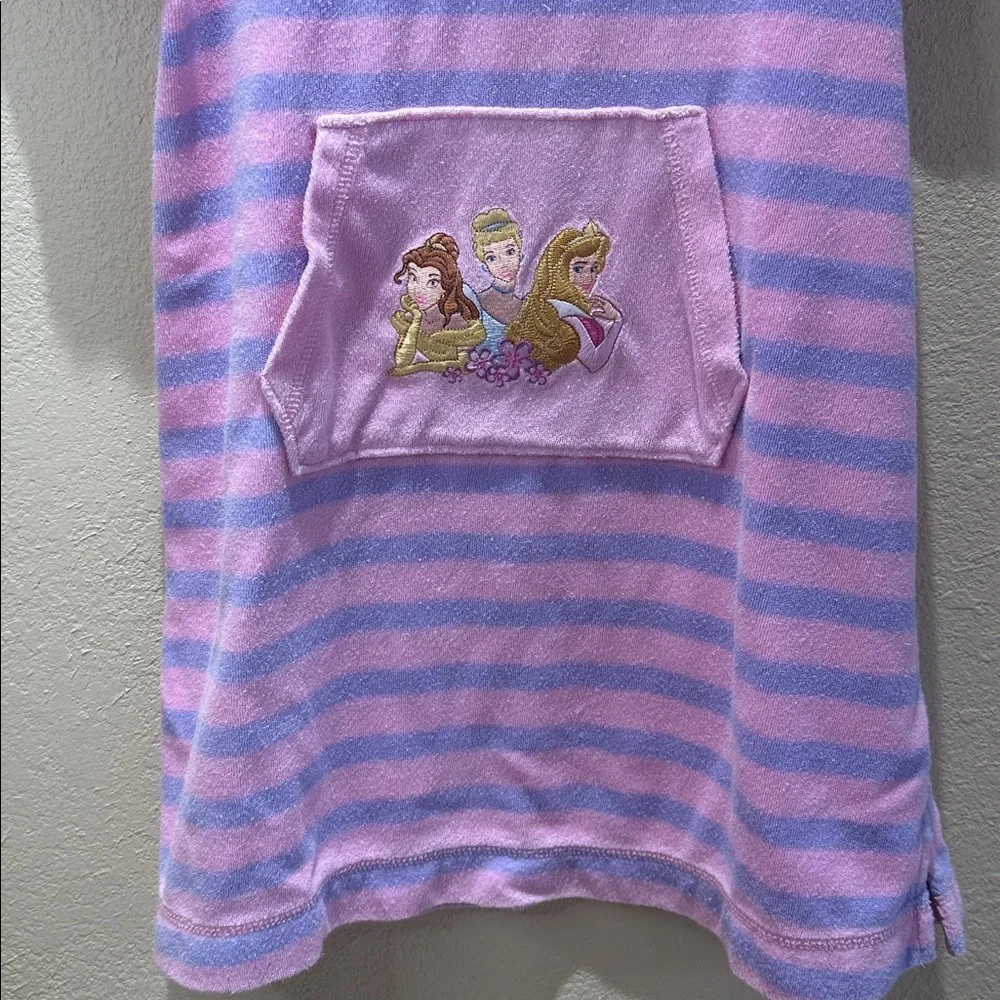 Disney Princess Hooded Terry Cloth Cover-Up Dress Pink Purple Striped Girls XS